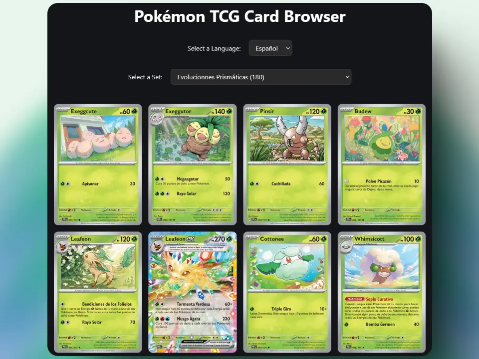 Pokemon TCG Card Browser